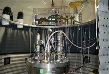 The COUPP-60 detector installed at the SNOLAB underground laboratory in Ontario, Canada.